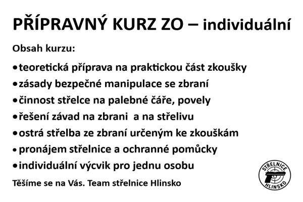 Přípravný kurz na získání zbrojního oprávnění individuální